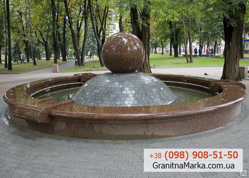 Гранитный шар для фонтана, фото №04